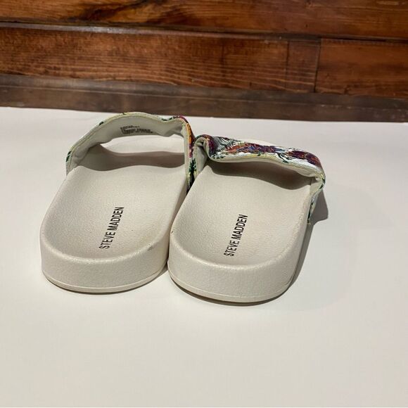 Steve Madden Embroidered Floral Starship Slide Sandals Women's size 10 - Picture 5 of 16
